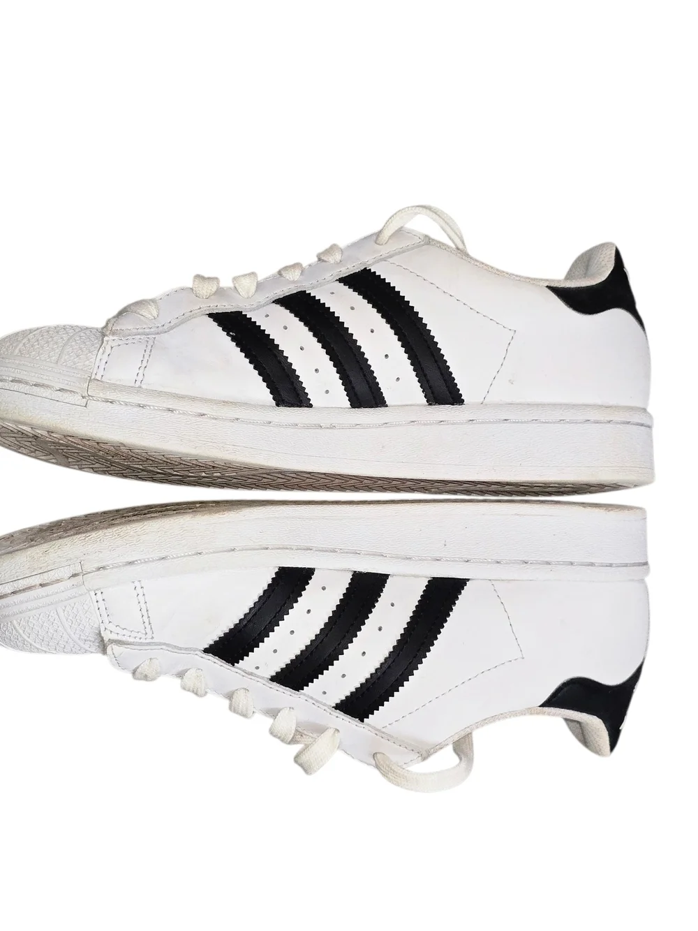 Adidas Big Kids White & Black Superstar Sneakers Size 5